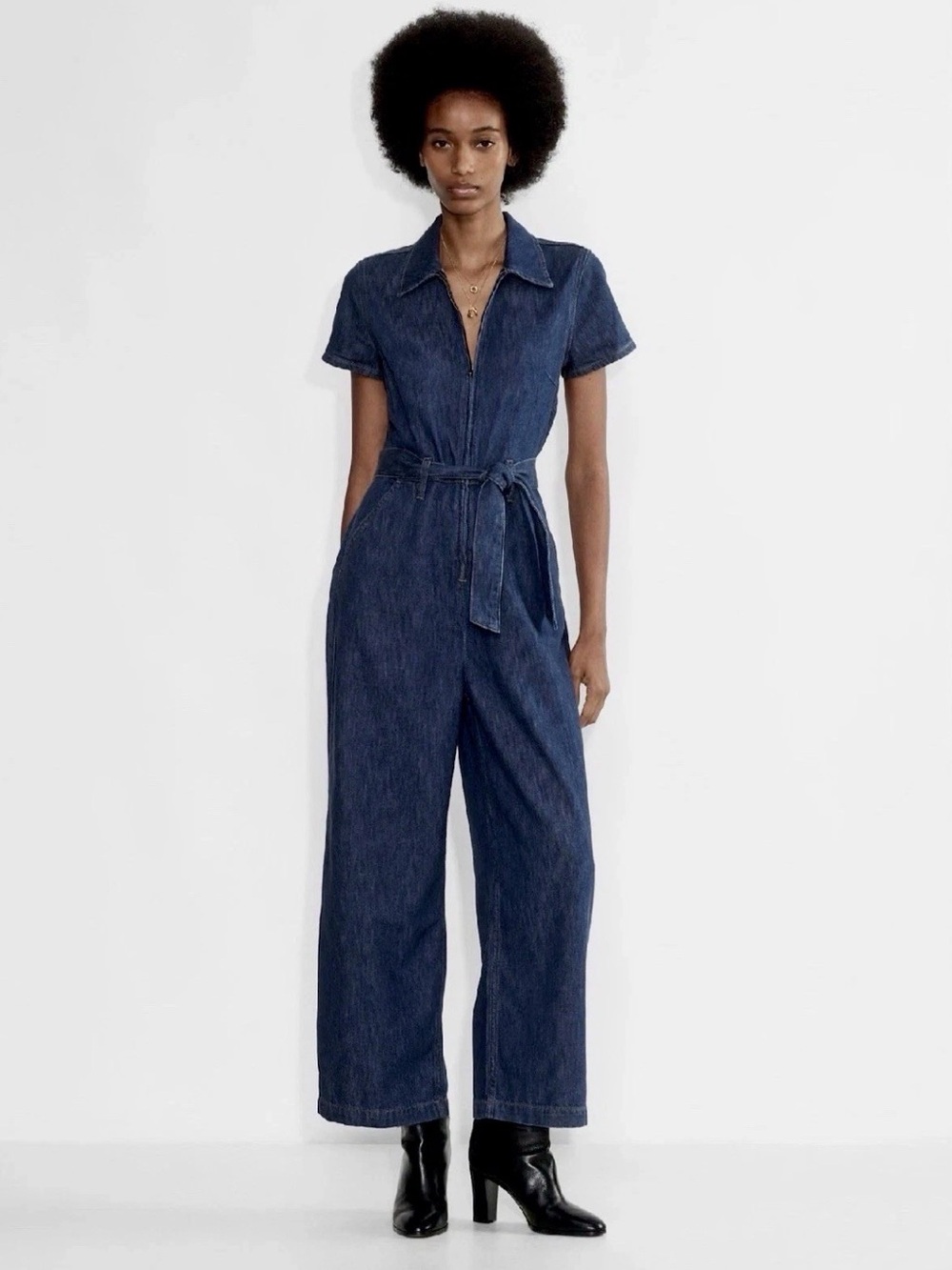 Wilfred Size 6 Approach Denim Jumpsuit No-Stress Medium Blue